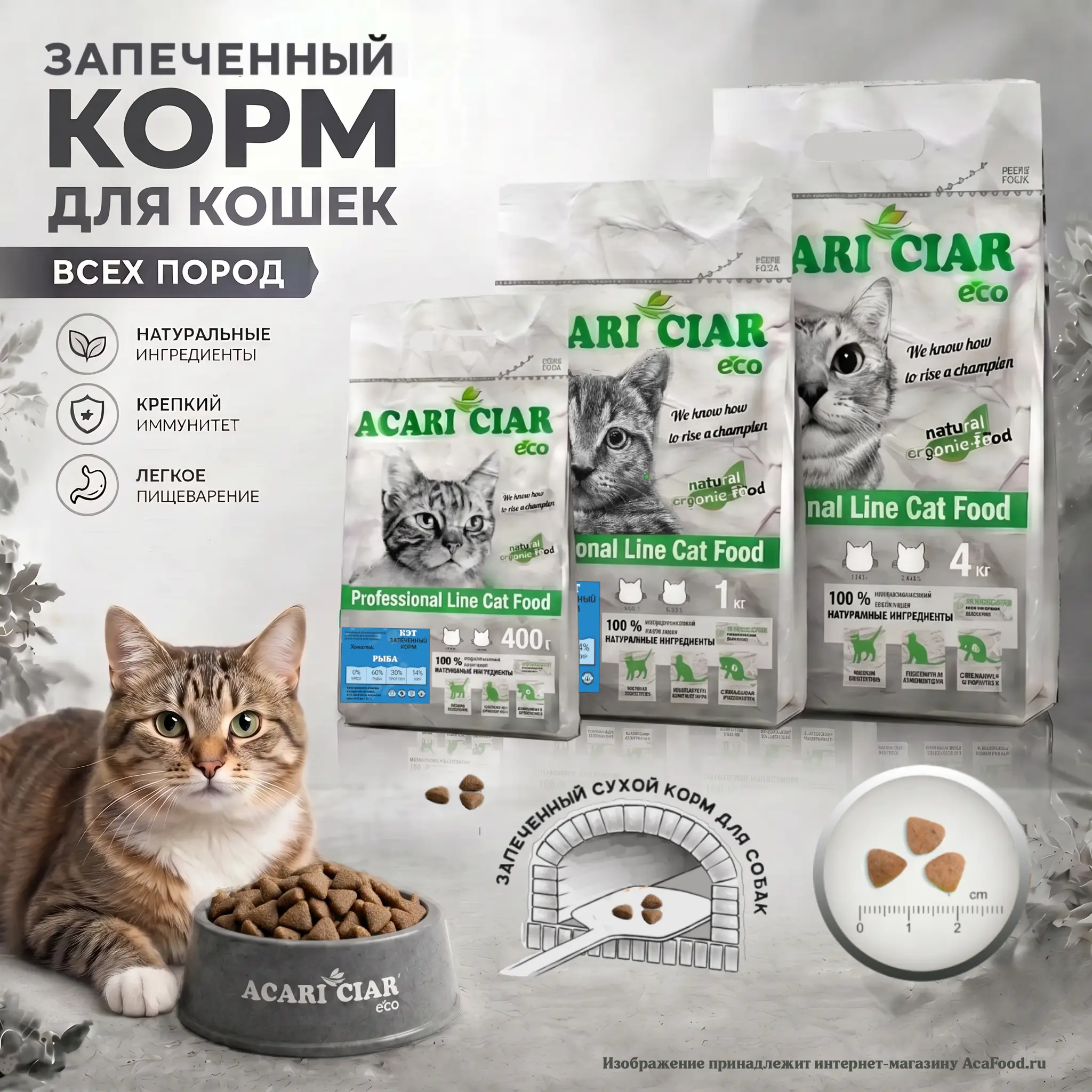 Acari Ciar Кэт Рыба Запеченный - гранулы